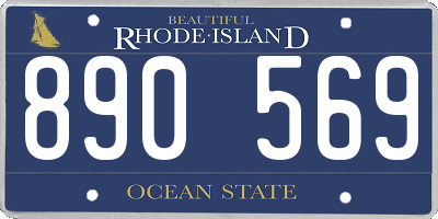 RI license plate 890569