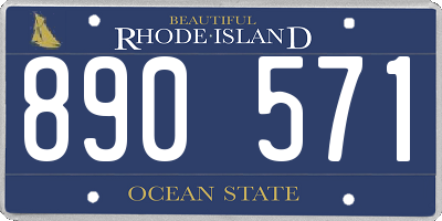 RI license plate 890571
