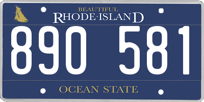 RI license plate 890581
