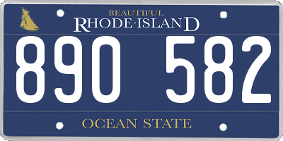RI license plate 890582