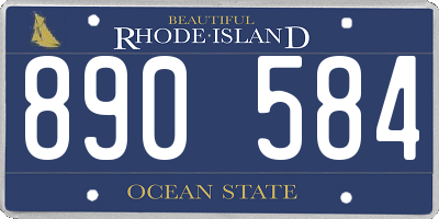 RI license plate 890584