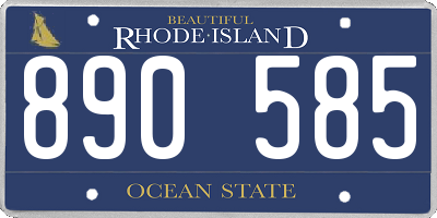 RI license plate 890585