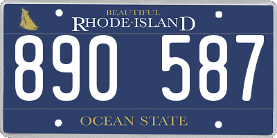 RI license plate 890587