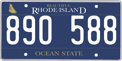RI license plate 890588