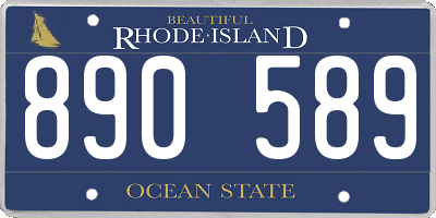 RI license plate 890589