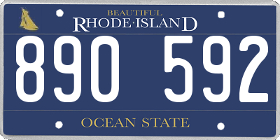 RI license plate 890592