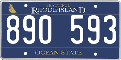 RI license plate 890593