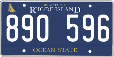 RI license plate 890596