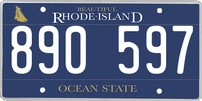 RI license plate 890597