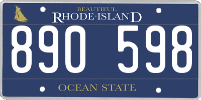 RI license plate 890598