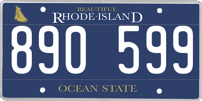 RI license plate 890599