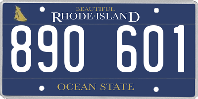 RI license plate 890601