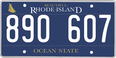 RI license plate 890607