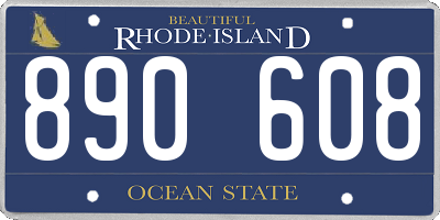 RI license plate 890608