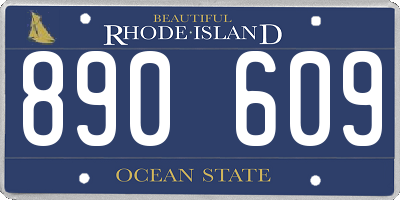 RI license plate 890609