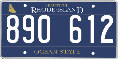 RI license plate 890612