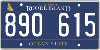RI license plate 890615