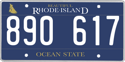 RI license plate 890617