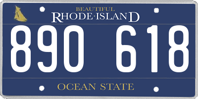 RI license plate 890618