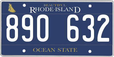 RI license plate 890632