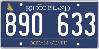 RI license plate 890633