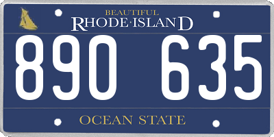 RI license plate 890635