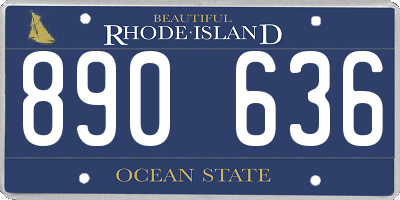 RI license plate 890636