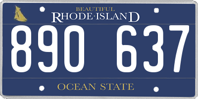 RI license plate 890637
