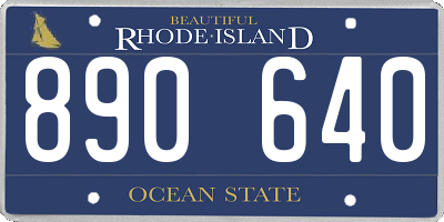 RI license plate 890640