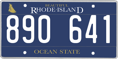 RI license plate 890641
