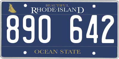 RI license plate 890642