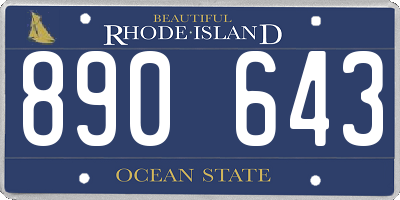 RI license plate 890643
