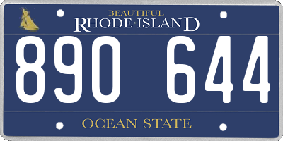 RI license plate 890644