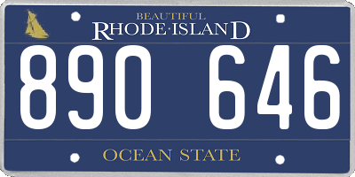 RI license plate 890646