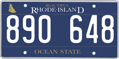 RI license plate 890648