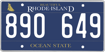 RI license plate 890649