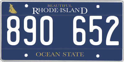 RI license plate 890652