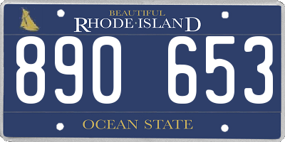 RI license plate 890653