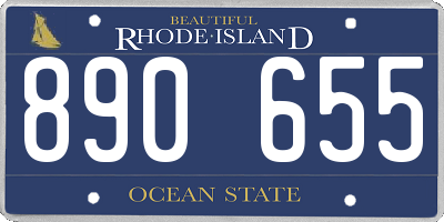 RI license plate 890655
