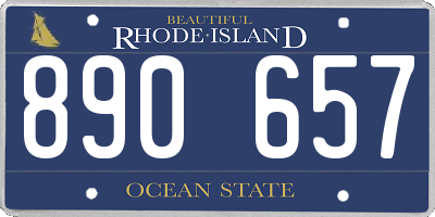 RI license plate 890657