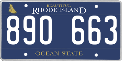 RI license plate 890663