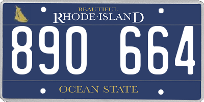 RI license plate 890664