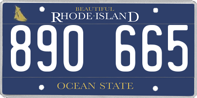 RI license plate 890665