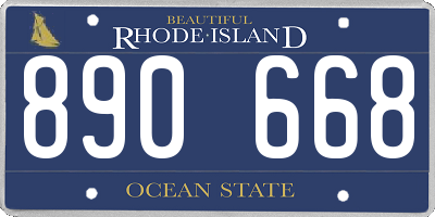 RI license plate 890668