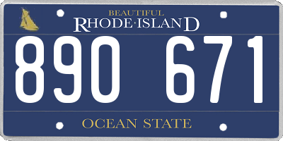 RI license plate 890671