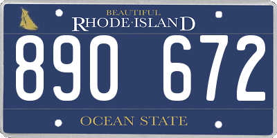 RI license plate 890672
