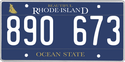 RI license plate 890673