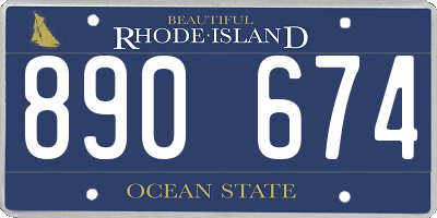 RI license plate 890674