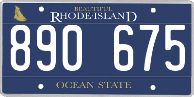 RI license plate 890675