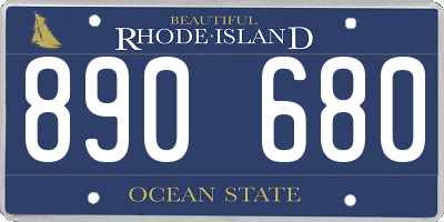 RI license plate 890680